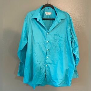 Geoffrey Beene Men’s Neck Size 17 Bright Blue Dress Shirt